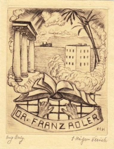 Exlibris bookplate radierung - exlibris,