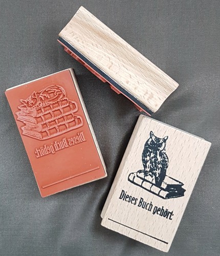 Motivstempel exlibris 3er set - motivstempel,