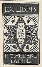 Original Druck Exlibris: H. C