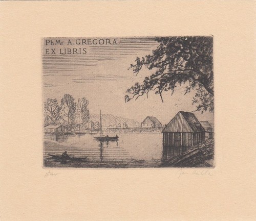 Exlibris bookplate radierung - exlibris,