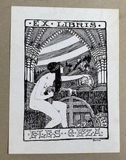 Exlibris Erotik für Eles Geza