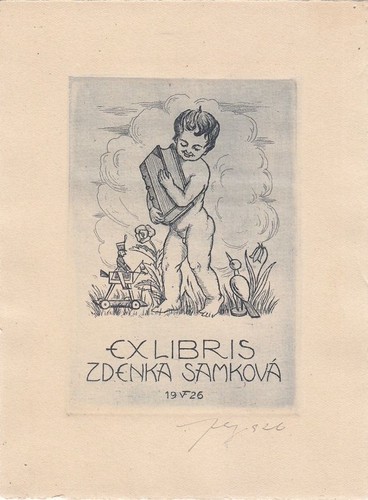 Exlibris bookplate radierung - bookplate,