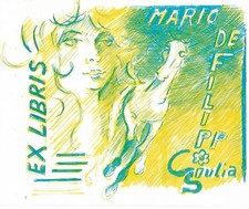 Original Druck Exlibris: Mario