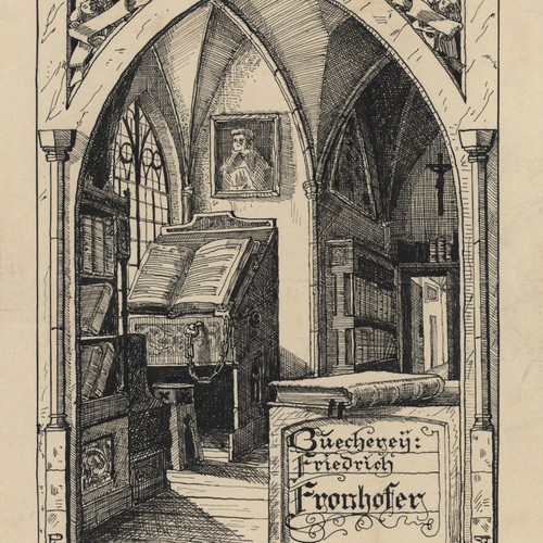Exlibris zeichnung tinte - zeichnung,