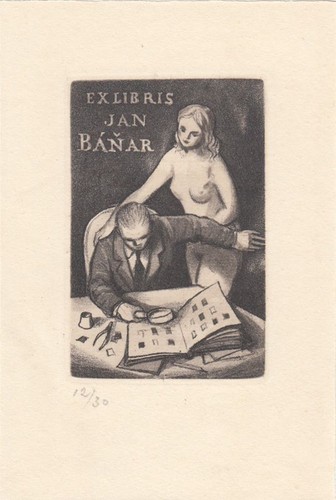 Exlibris bookplate radierung - bookplate,