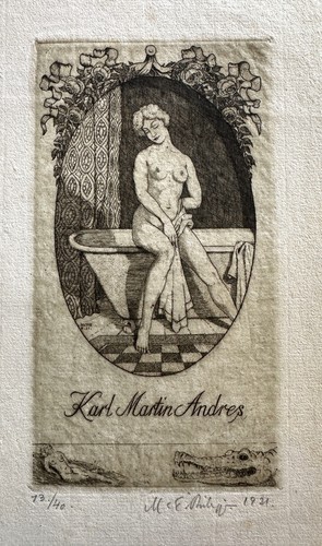 Exlibris bookplate m - k.,