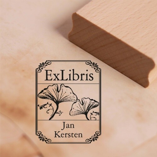 Libris stempel ginkgo mit - ex,