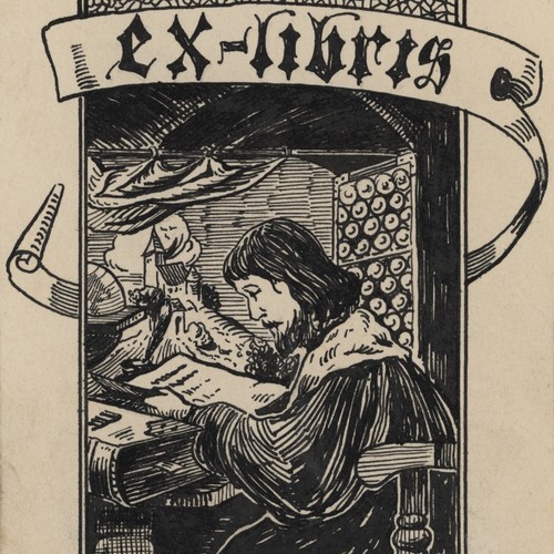 Exlibris zeichnung tinte - exlibris,