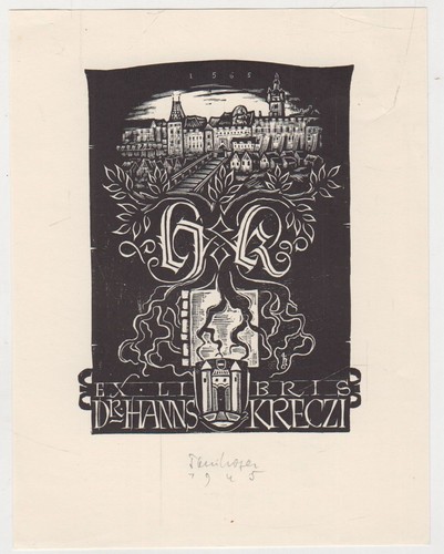 Original grafik exlibris - grafik,