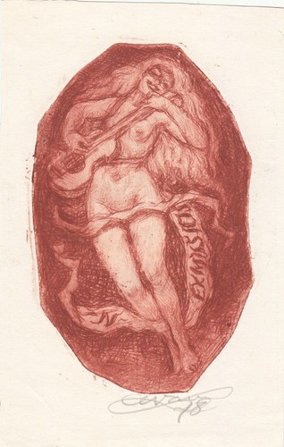 Exlibris bookplate radierung - exlibris,