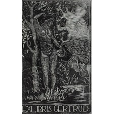 Jugendstil Frauenakt Exlibris