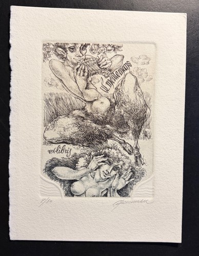 Exlibris erotik pan nackte - pan,