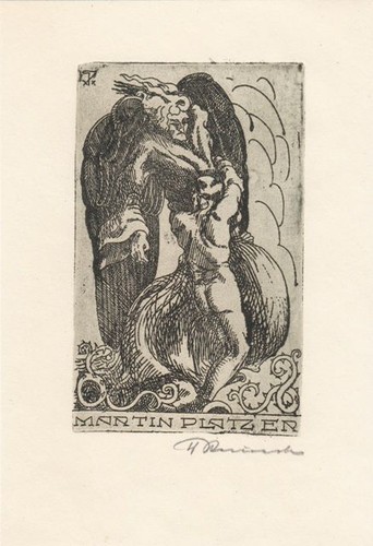 Exlibris bookplate radierung - exlibris,