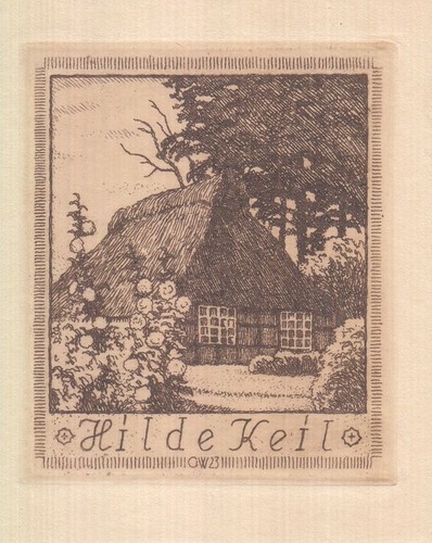 Exlibris bookplate radierung - bookplate,