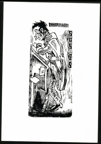 Exlibris mann einem pult - exlibris, an