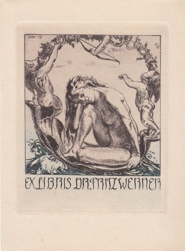 Exlibris bookplate radierung - exlibris,