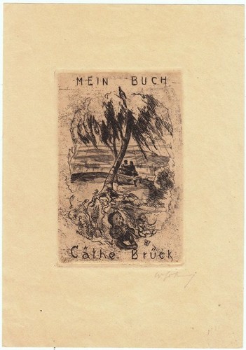 Exlibris bookplate radierung - exlibris,